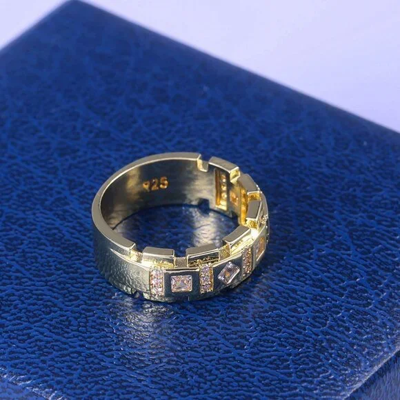 💎 Latest Hot Tiny Zircon Stone Full Luxury Gold Ring for Women, INDN8243 - Picture 4 of 6